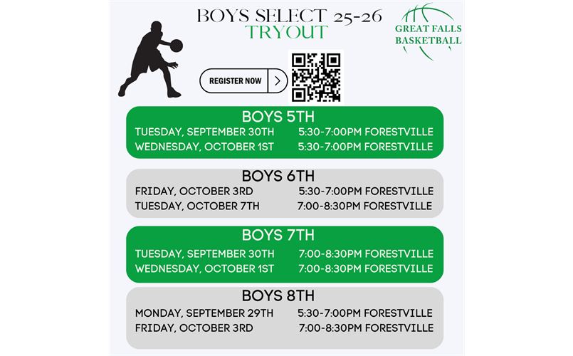 Boys Select Tryout Dates