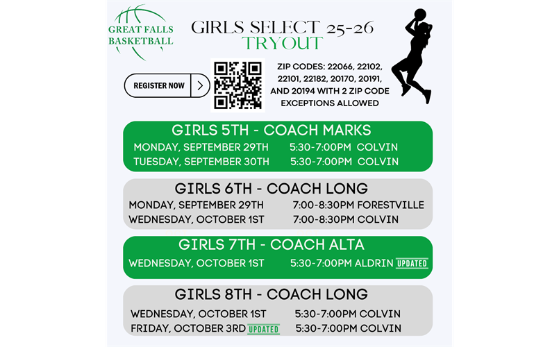 Girls Select Tryout Dates
