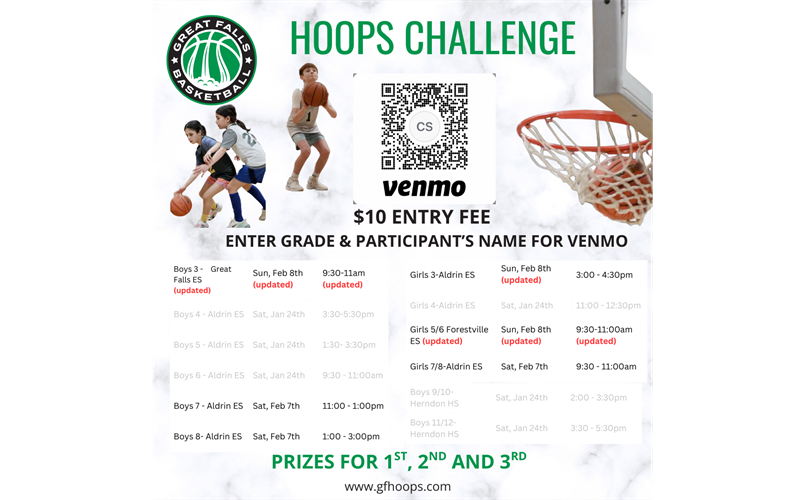Hoops Challenge Updated Dates & Location